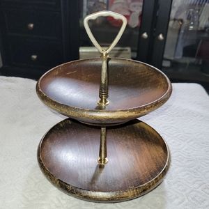 Wooden 2 Tier Serving Tray/Dish